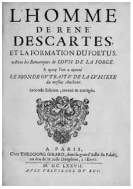 Descartes, René (1596–1650), Traité de l’homme. Published 1677 by T. Girard in Paris.